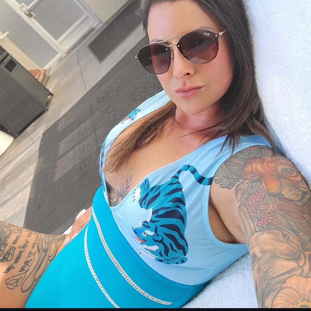 Averie Light Blue and White Swimwear